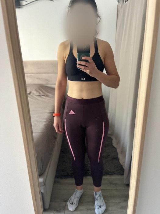 Après : la même cliente, -18 kg grâce au coaching (visage flouté)